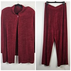 VIKKI VI Plus Classic Pant Set Size 1X Red Holiday Classic Christmas